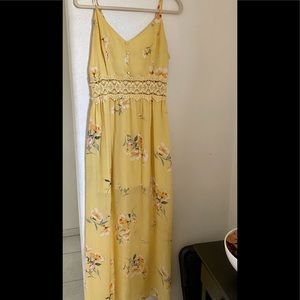 Yellow floral maxi dress